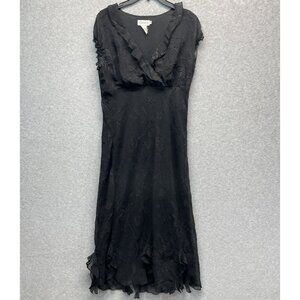 CDC Velvet Burnout Dress Womens 10 Vintage‎ Black Whimsigoth 90's Witchy Empire